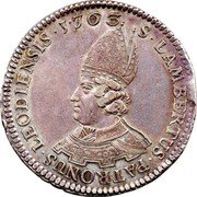 Belgium 1 Patagon Sede Vacante. St. Lambert 1763  (fr) Frappé à Liège en novembre 1763 KM# 166 S LAMBERTUS PATRONUS LEODIENSIS 1763 coin obverse Belgium 1 Patagon Sede Vacante. St. Lambert 1763  (fr) Frappé à Liège en novembre 1763 KM# 166 S LAMBERTUS PATRONUS LEODIENSIS 1763 coin obverse