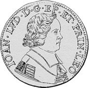 Belgium 1 Patagon (John Louis of Elderen) KM# 102 IOAN LVD D G EP ET PRIN LEO coin obverse Belgium 1 Patagon (John Louis of Elderen) KM# 102 IOAN LVD D G EP ET PRIN LEO coin obverse