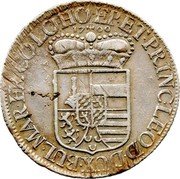 Belgium 1 Patagon (Joseph Clemens of Bavaria) KM# 112.1 ET EP PRINC LEOD DVX BVL MAR FR CO LO HO 17 00 coin reverse Belgium 1 Patagon (Joseph Clemens of Bavaria) KM# 112.1 ET EP PRINC LEOD DVX BVL MAR FR CO LO HO 17 00 coin reverse