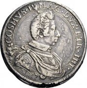 Italy 1 Piastra (Cosimo II) COSMVS II MAG DVX ETRV IIII coin obverse Italy 1 Piastra (Cosimo II) COSMVS II MAG DVX ETRV IIII coin obverse