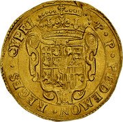 Italy 1 Quadrupla (Carlo Emanuele II) P P PEDEMON REGES CYPRI coin reverse Italy 1 Quadrupla (Carlo Emanuele II) P P PEDEMON REGES CYPRI coin reverse