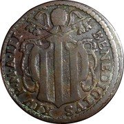 Italy 1 Quattrino (Benedict XIV St. Paul) BENEDICTUS XIV P.M.A.III coin obverse Italy 1 Quattrino (Benedict XIV St. Paul) BENEDICTUS XIV P.M.A.III coin obverse