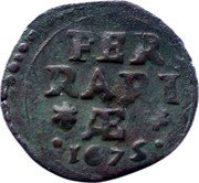 Italy 1 Quattrino (Clement X Anepigraph) FER RARI Æ 1675 coin obverse Italy 1 Quattrino (Clement X Anepigraph) FER RARI Æ 1675 coin obverse