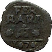 Italy 1 Quattrino (Clement X Papal Arms) FER RARI Æ 1676 coin reverse Italy 1 Quattrino (Clement X Papal Arms) FER RARI Æ 1676 coin reverse