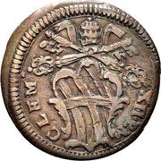 Italy 1 Quattrino Clement XII St. Ubaldo. Bare Head ND (1730-1740)  CLEM XII P M coin obverse Italy 1 Quattrino Clement XII St. Ubaldo. Bare Head ND (1730-1740)  CLEM XII P M coin obverse