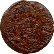Italy 1 Quattrino (Innocent X Jubilee) INNOC X P M A VI F G coin reverse Italy 1 Quattrino (Innocent X Jubilee) INNOC X P M A VI F G coin reverse