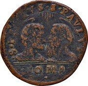 Italy 1 Quattrino (Urban VIII S. Peter & S.Paul) S PETRVS S PAVLVS ROMA coin reverse Italy 1 Quattrino (Urban VIII S. Peter & S.Paul) S PETRVS S PAVLVS ROMA coin reverse
