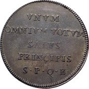 Italy 1 Scudo Bolognese Benedict XIV 1756  XVII VNVM OMNIVM VOTVM SALVS PRINCIPIS S P Q B coin reverse Italy 1 Scudo Bolognese Benedict XIV 1756  XVII VNVM OMNIVM VOTVM SALVS PRINCIPIS S P Q B coin reverse