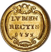 Italy 1 Scudo d'Oro (Clemente XII) KM# 854a LVMEN RECTIS 1735 coin reverse Italy 1 Scudo d'Oro (Clemente XII) KM# 854a LVMEN RECTIS 1735 coin reverse