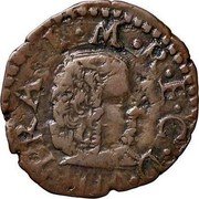 Italy 1 Sesino (Francesco I d'Este. Modena) FR I M R E C D VIII coin obverse Italy 1 Sesino (Francesco I d'Este. Modena) FR I M R E C D VIII coin obverse
