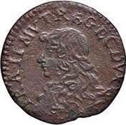 Italy 1 Sesino (Francesco I d'Este. Modena) FRA II MVT REG E C DVX X coin obverse Italy 1 Sesino (Francesco I d'Este. Modena) FRA II MVT REG E C DVX X coin obverse