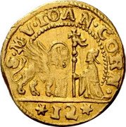 Italy 1 Soldo (Giovanni Corner II Pattern Strike) KM# Pn74 S M V IOAN CORN 12 coin obverse Italy 1 Soldo (Giovanni Corner II Pattern Strike) KM# Pn74 S M V IOAN CORN 12 coin obverse