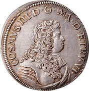 Italy 1 Testone (Cosimo III Florence) COSMVS III D G MA D ETRV VI coin obverse Italy 1 Testone (Cosimo III Florence) COSMVS III D G MA D ETRV VI coin obverse