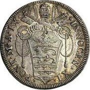 Italy 1 Testone (Innocent XI. Cartouche Type 3) INNOCEN XI PONT M A IX coin obverse Italy 1 Testone (Innocent XI. Cartouche Type 3) INNOCEN XI PONT M A IX coin obverse