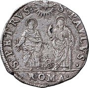 Italy 1 Testone (Urban VIII S. Peter and S. Paul) S PETRVS S PAVLVS ROMA coin reverse Italy 1 Testone (Urban VIII S. Peter and S. Paul) S PETRVS S PAVLVS ROMA coin reverse
