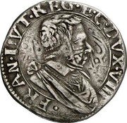 Italy 10 Bolognini (Francesco I d'Este) FRAN I VT REG E C DVX VIII coin obverse Italy 10 Bolognini (Francesco I d'Este) FRAN I VT REG E C DVX VIII coin obverse