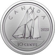 Canada 10 Cents (Bluenose. Transition Obverse) CANADA 2023 H 10 CENTS coin reverse Canada 10 Cents (Bluenose. Transition Obverse) CANADA 2023 H 10 CENTS coin reverse