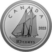 Canada 10 Cents (Bluenose. Transition obverse) CANADA 10 CENTS 2023 H coin reverse Canada 10 Cents (Bluenose. Transition obverse) CANADA 10 CENTS 2023 H coin reverse