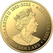 Australia 10 Dollars Elizabeth II. Creatures of the Deep 2023 C Proof in Capsule ELIZABETH II 1952-2022 AUSTRALIA 2023 10 DOLLARS JC coin obverse Australia 10 Dollars Elizabeth II. Creatures of the Deep 2023 C Proof in Capsule ELIZABETH II 1952-2022 AUSTRALIA 2023 10 DOLLARS JC coin obverse