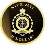 Niue 10 Dollars Equilibrium 2023  Prooflike NIUE 2023 PUBLIC SEAL OF NIUE ATUA NIUE TUKULAGI 10 DOLLARS coin obverse