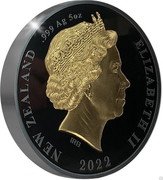 New Zealand Ten Dollars Little Spotted Kiwi 2022 IRB ELIZABETH II 2022 NEW ZEALAND .999 AG 5 OZ. coin obverse New Zealand Ten Dollars Little Spotted Kiwi 2022 IRB ELIZABETH II 2022 NEW ZEALAND .999 AG 5 OZ. coin obverse
