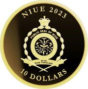 Niue 10 Dollars (Magnum Opus) NIUE 2023 PUBLIC SEAL OF NIUE ATUA NIUE TUKULAGI 10 DOLLARS coin obverse
