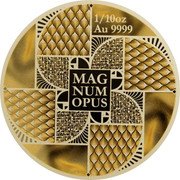 Niue 10 Dollars (Magnum Opus) 1/10OZ AU 9999 MAG NUM OPUS coin reverse