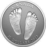 Canada 10 Dollars Welcome to the World 2023  Reverse proof CANADA 10 DOLLARS 2023 coin reverse Canada 10 Dollars Welcome to the World 2023  Reverse proof CANADA 10 DOLLARS 2023 coin reverse
