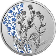 Austria 10 Euro Forget-me-not. Remember me. Coloured 2023 Proof  coin reverse