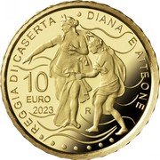 Italy 10 Euro Fountain of Diana and Actaeon. Royal Palace of Caserta 2023 R Proof 10 EURO 2023 REGGIA DI CASERTA DIANA E ATTEONE R coin reverse