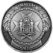 Malta 10 Euro Great Siege of Malta in 1565 2022  BU Antiqued MALTA MF FIDUCIA FORTIS 1958 2021 2 OZ AG 999.9 coin obverse Malta 10 Euro Great Siege of Malta in 1565 2022  BU Antiqued MALTA MF FIDUCIA FORTIS 1958 2021 2 OZ AG 999.9 coin obverse