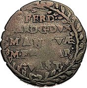 Italy 10 Soldi Ferdinando Carlo Gonzaga ND (1665-1707)  FERD CAR D G DVX MANTVÆ M FER CAR GVAST coin obverse Italy 10 Soldi Ferdinando Carlo Gonzaga ND (1665-1707)  FERD CAR D G DVX MANTVÆ M FER CAR GVAST coin obverse