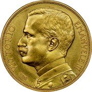 Italy 100 Lire Vittorio Emanuele III. Prova 1910R KM# PrA12 VITTORIO EMANUELE III coin obverse