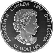 Canada 15 Dollars Eyes Of The Great Horned Owl 2017  Proof ELIZABETH II CANADA 2017 D G REGINA 15 DOLLARS coin obverse Canada 15 Dollars Eyes Of The Great Horned Owl 2017  Proof ELIZABETH II CANADA 2017 D G REGINA 15 DOLLARS coin obverse