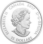 Canada 15 Dollars (In The Eyes Of The Wolf) KM# 2400 ELIZABETH II CANADA 2017 D G REGINA 15 DOLLARS coin obverse Canada 15 Dollars (In The Eyes Of The Wolf) KM# 2400 ELIZABETH II CANADA 2017 D G REGINA 15 DOLLARS coin obverse