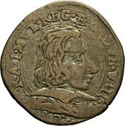 Italy 2 Bolognini (Francesco I d'Este. Modena) FRAN I MVT REG E C DVX VIII coin obverse Italy 2 Bolognini (Francesco I d'Este. Modena) FRAN I MVT REG E C DVX VIII coin obverse