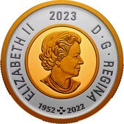 Canada 2 Dollars Polar Bear. Toonie 2023 In Proof set ELIZABETH II D G REGINA 1952 2022 2023 coin obverse Canada 2 Dollars Polar Bear. Toonie 2023 In Proof set ELIZABETH II D G REGINA 1952 2022 2023 coin obverse
