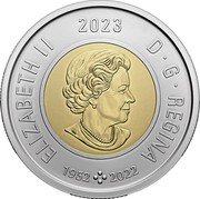 Canada 2 Dollars (Polar Bear on Ice Flow) ELIZABETH II D G REGINA SB 2023 1952 2022 coin obverse Canada 2 Dollars (Polar Bear on Ice Flow) ELIZABETH II D G REGINA SB 2023 1952 2022 coin obverse