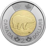 Canada 2 Dollars (Polar Bear on Ice Flow) BT CANADA 2 DOLLARS coin reverse Canada 2 Dollars (Polar Bear on Ice Flow) BT CANADA 2 DOLLARS coin reverse