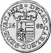 Belgium 2 Ducats KM# 100 Liege/ Sede Vacante SEDE VACANTE DVCAT CAP LEOD 16 88 coin reverse Belgium 2 Ducats KM# 100 Liege/ Sede Vacante SEDE VACANTE DVCAT CAP LEOD 16 88 coin reverse