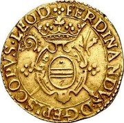 Belgium 2 ECU D'or Ferdinand of Bavaria 1613 KM# 50 FERDINANDVS D G EPISCOPVS LEOD coin obverse