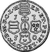 Belgium 2 Liards (John Theodore of Bavaria) KM# 157 EP ET PRIN LEO DVX B M F C L H 1 7 5 0 coin reverse Belgium 2 Liards (John Theodore of Bavaria) KM# 157 EP ET PRIN LEO DVX B M F C L H 1 7 5 0 coin reverse
