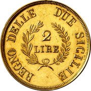 Italy 2 Lire Joachim Murat Pattern 1812  possibly unique for King Farouk REGNO DELLE DUE SICILIE 2 LIRE coin reverse Italy 2 Lire Joachim Murat Pattern 1812  possibly unique for King Farouk REGNO DELLE DUE SICILIE 2 LIRE coin reverse