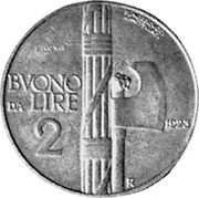 Italy 2 Lire (Vittorio Emanuele III. Prova) KM# Pr28 PROVA P.MORBIDUCCI A MOTTI INC BVONO DA LIRE 2 1923 R coin reverse