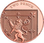 UK Two Pence Royal Arms Shield Puzzle Memorial 2022 26/22 TWO PENCE coin reverse UK Two Pence Royal Arms Shield Puzzle Memorial 2022 26/22 TWO PENCE coin reverse
