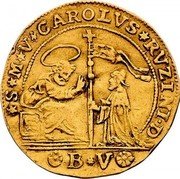 Italy 2 Zecchini (Carlo Ruzzini) S M V CAROLVS RVZINI D B V coin obverse Italy 2 Zecchini (Carlo Ruzzini) S M V CAROLVS RVZINI D B V coin obverse