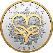 Canada 20 Dollars Celebrate Love 2024  CANADA 2023 JV coin reverse Canada 20 Dollars Celebrate Love 2024  CANADA 2023 JV coin reverse