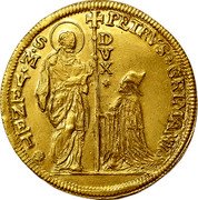 Italy 20 Zecchini (Pietro Grimani) PETRVS GRIMANI SM VENET DVX coin obverse Italy 20 Zecchini (Pietro Grimani) PETRVS GRIMANI SM VENET DVX coin obverse