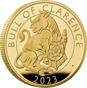 UK 200 Pounds (Charles III Bull of Clarence.) BULL OF CLARENCE DL 2023 coin reverse