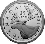 Canada 25 Cents (Caribou. Transition Obverse) 25 CENTS CANADA 2023 H coin reverse Canada 25 Cents (Caribou. Transition Obverse) 25 CENTS CANADA 2023 H coin reverse